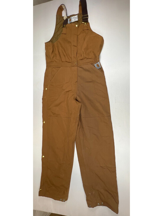 Carhartt Pants - VTG Carhartt Women 12 Regular Overalls Brown Quilted Lined Duck Workwear Pants
